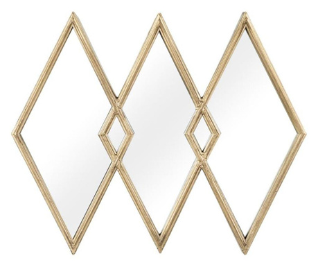 Rombusz alakú osztott fali tükör, arany - MONT BLANC