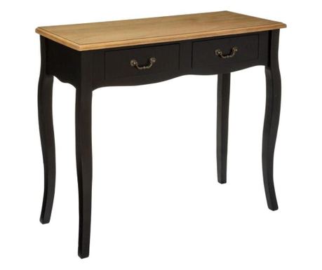 Consola de perete în stil vintage, cu 2 sertare, negru - VENISE.