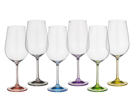 Set 6 pahare pentru vin bohemia cristal rainbow Bohemia Cristal