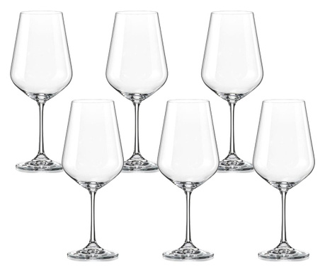 Set 6 pahare pentru vin alb bohemia cristal siesta Bohemia Cristal, Transparent, 200 ml