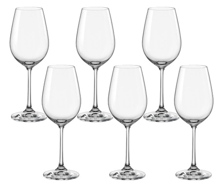 Set 6 pahare pentru vin alb bohemia cristal viola  250 ml