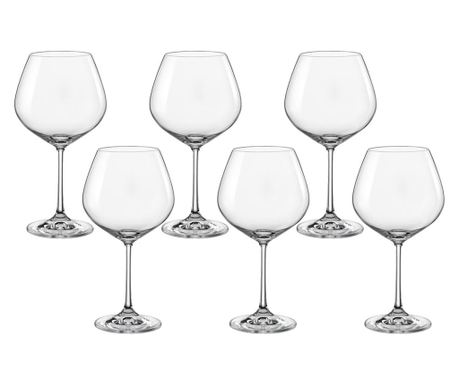 Set 6 pahare pentru vin rosu bohemia cristal viola  570 ml