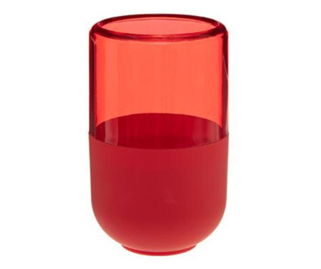 Pahar baie Twin Red, plastic, 7x11.5 cm