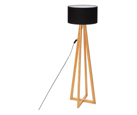 Lampadar Molu Black, lemn si bumbac, 39.5x141 cm, cablu 185 cm