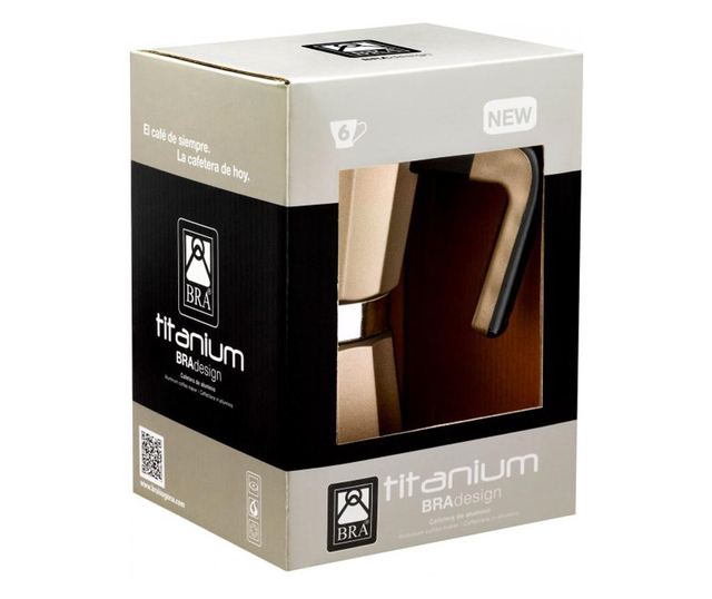 Espressor aragaz BRA Titanium, aluminiu, 3 portii