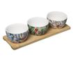 Juno szerviz kszlet, porceln, bambusz, 31x9.8 x6.7 cm