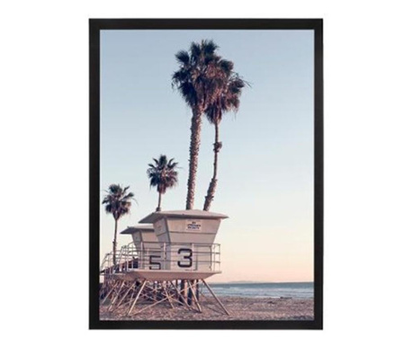 Tablou deco Beach, geam sticla, rama MDF, 32x42 cm