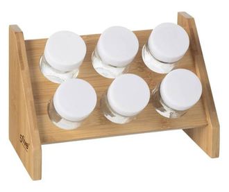 Bambusz tarts 6 fszertart kszlet, 21,5x12x14,5 cm