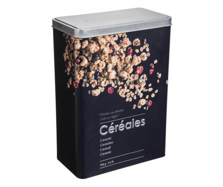 Recipient depozitare cereale Noire, metalic  18x10x24.5cm
