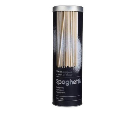 Recipient depozitare Spaghetti Noire, metalic, 1 kg, 8.5 x 27cm