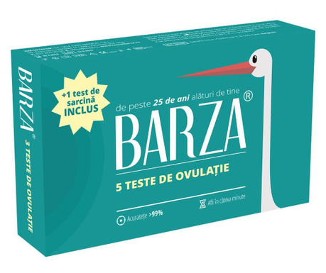 Teste de ovulatie Barza, 5 buc + 1 Test de sarcina banda