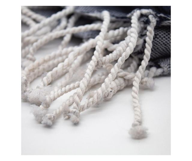 Prosop spa/plaja, 90x180 cm, 100% bumbac, model stelute de mare, culoare gri navy