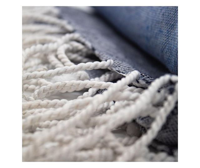 Prosop spa/plaja, 90x180 cm, 100% bumbac, model stelute de mare, culoare gri navy