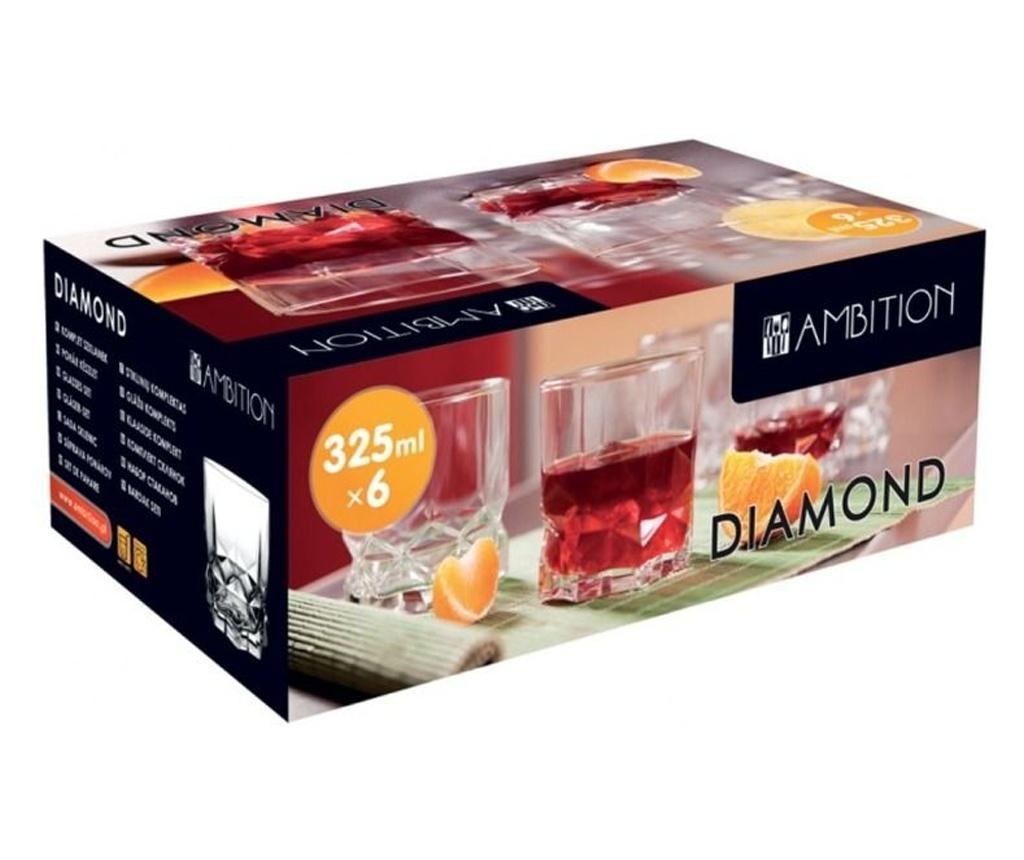 Set pahare whisky AMBITION Diamond, 6 piese, 325 ml, sticla - 4