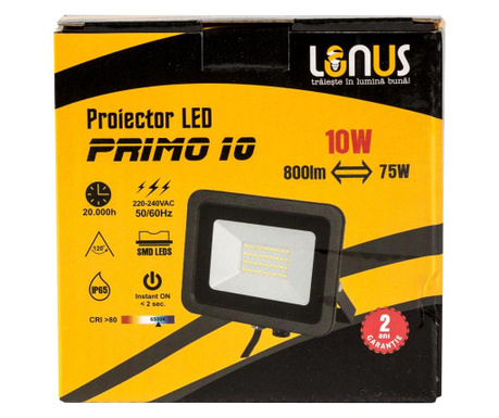 Proiect LED Lunus Primo 10, 10W, 800 lm, IP65