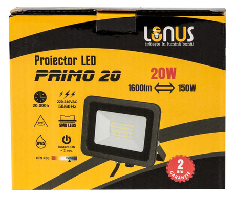 Proiector LED Lunus, 20W, 1600lm, IP65