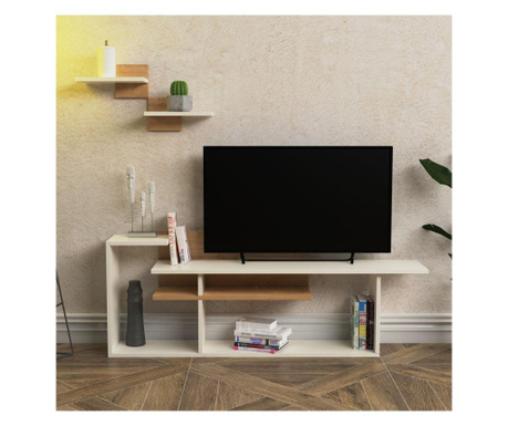 Masuta TV Gauge Concept, Rodi, PAL, 140x26x52 cm, alb/stejar