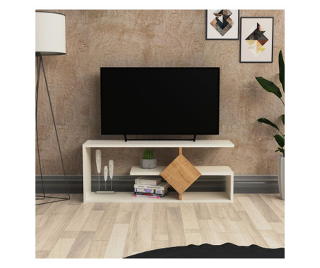 Masuta TV Gauge Concept, Intens, PAL, 102x26x40 cm, alb/stejar