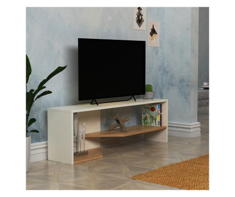 Masuta TV Gauge Concept, Vega, PAL, 124x26x40 cm, alb/stejar