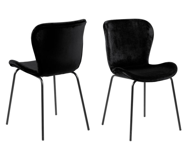 Set 2 scaune Actona, Batilda -A1, negru, 55x48x83 cm