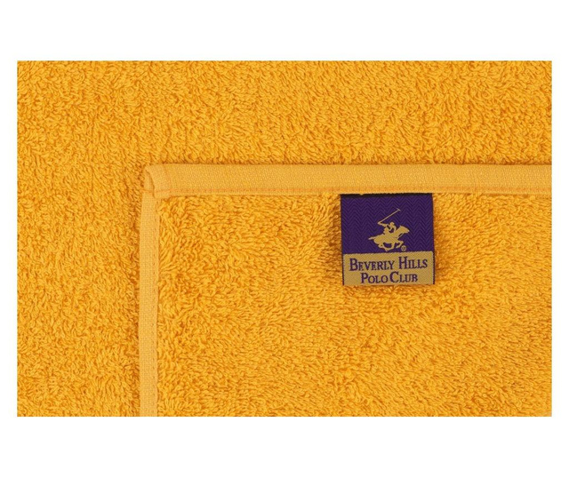Set 2 prosoape de baie Beverly Hills Polo Club, Alinda, bumbac, 480 gr/m², 50x90 cm, galben mustar