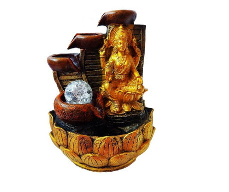 Fantana arteziana, cu buton On/off, Buddha,  bila si leduri, 28 cm, XL1944