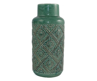 Vaza ceramica 26cm verde model romburi
