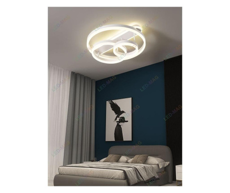 Lustra LED Circle Numva 3+1 White , SLC cu telecomanda, Intensitate reglabila si lumina calda, neutra, rece