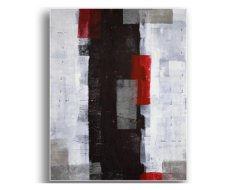 Tablou red and grey abstract art, Printly, 100x70cm