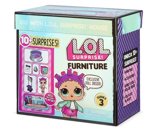 Set de joaca LOL Surprise Furniture Roller Rink cu papusa Roller Sk8er Seria 3
