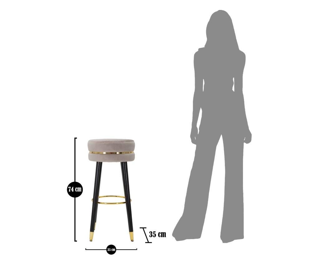 Barski stol Paris sivo/zlato cm ø 35x74 - 7