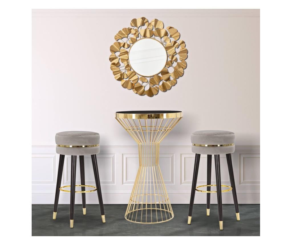 Barski stol Paris sivo/zlato cm ø 35x74 - 6