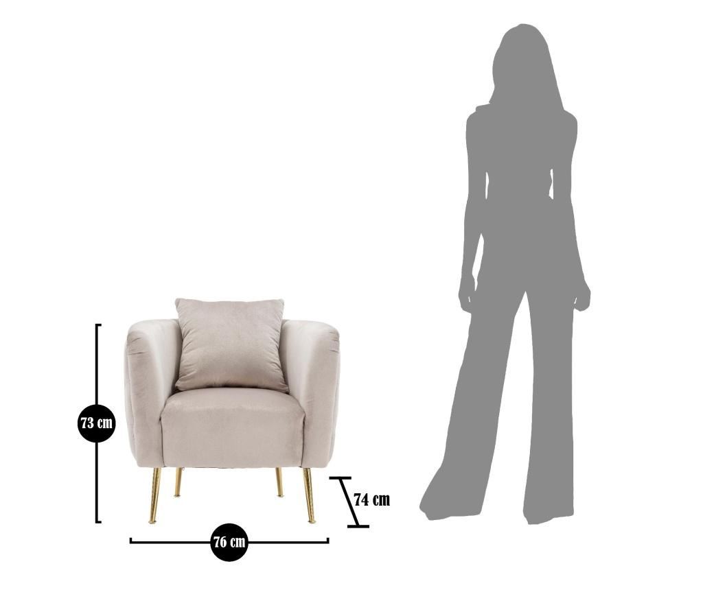 Fotoliu Mauro Ferretti, Glam, gri/auriu, 76x74x71 cm - 9