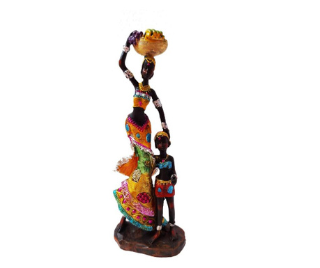 Statueta, Africana, Multicolor, 22 cm, QR7557
