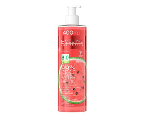 Hidrogel racoritor pentru fata si corp, Eveline Cosmetics, Bio Organic, 99 % natural, cu pepene rosu, 400 ml