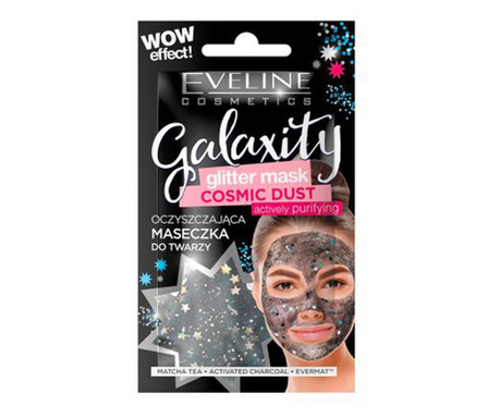 Masca de fata cu sclipici, Eveline Cosmetics, Galaxity Cosmic Dust, 10 ml