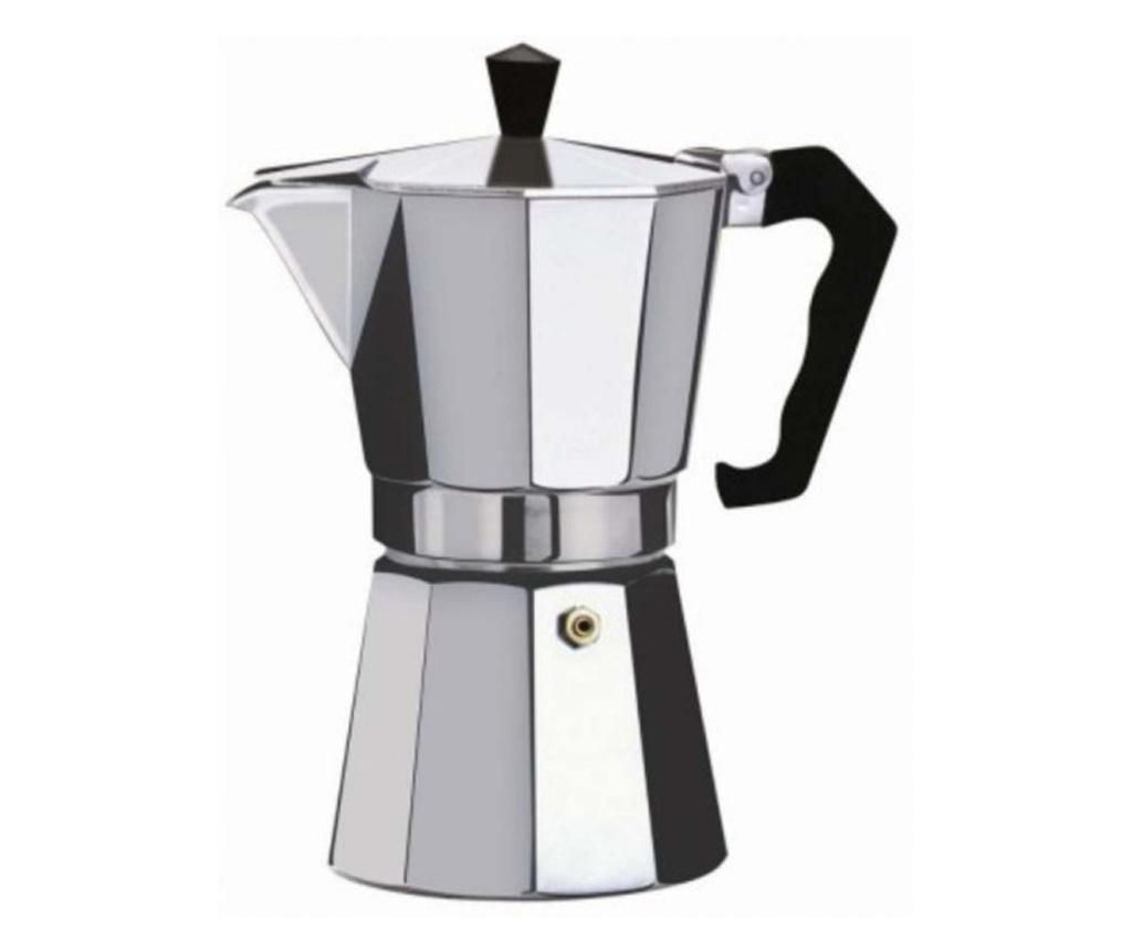 Aluminum Stovetop Espresso Maker, 12-Cup Capacity, Silver