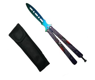 Nóż, nóż motylkowy, Balisong, motyl do treningu, 24 cm, Spider Web