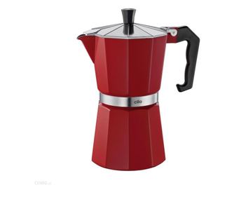 Кафеварка CILIO Classico, Червена, За 6 кафета, Алуминиум, Ф9 см Н20 см