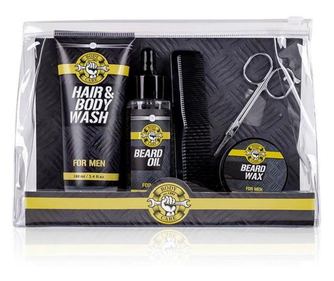 Set baie barbati ingrijire barba Bath & Body Tools, Gel 2in1 hair&body wash 100ml, Ulei pentru barba 50ml, Ceara pentru barba 20