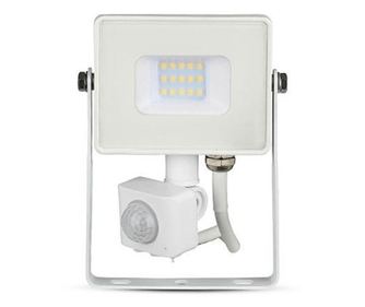 Reflector led smd 10w 3000k ip65 cu senzor miscare - alb