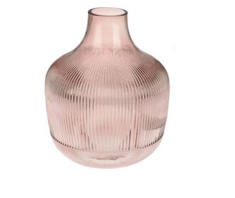 Vaza sticla, roz, 20x23 cm