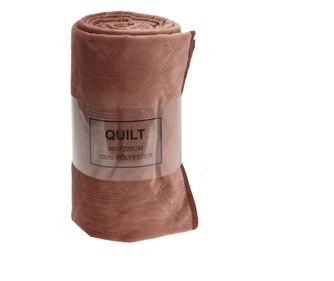 Patura textura catifea, roz/crem 220x200 cm