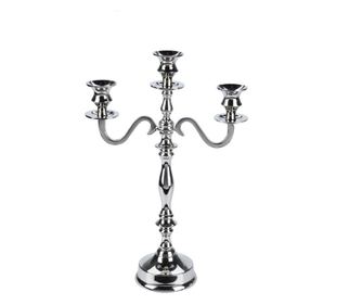 Sfesnic metalic 3 brate, argintiu, 39 cm