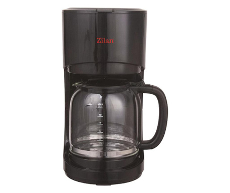 Filtru de cafea ZILAN ZLN-1457, Capacitate 1.5L (12 cesti), Plita pentru pastrarea calda a cafelei, Sistem antipicurare, putere