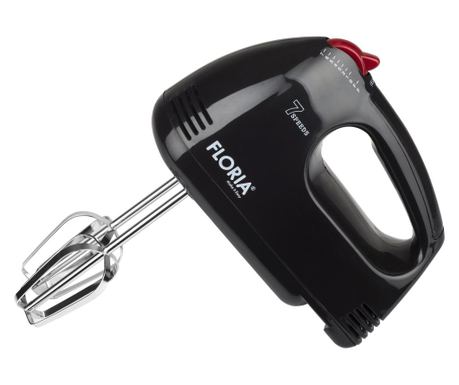 Mixer de mana Floria ZLN-7567 Negru, Putere 150 W, 7 viteze, Buton eliberare accesorii