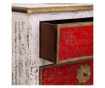 Dulapior cu 3 sertare Creaciones Meng, Creaciones Meng, lemn de mango, 50x30x60 cm, alb/rosu