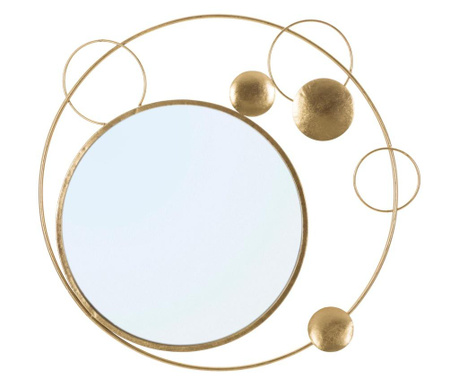 Oglinda de perete Mauro Ferretti, Glam, fier, 90x3x83 cm, auriu