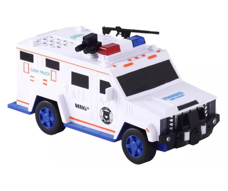 Pusculita electronica mrg m-6688-19, masina de politie, cu pin, alb