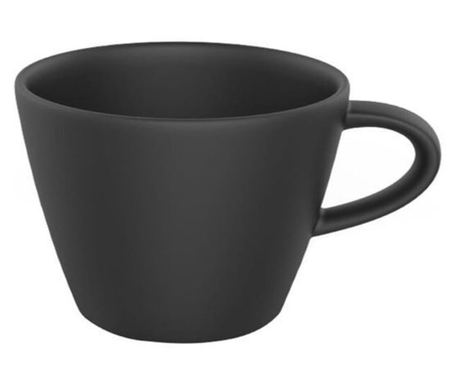  Villeroy & boch kávéscsésze, 220 ml, tányérral, 15 cm, fekete porcelán 396296 15cm